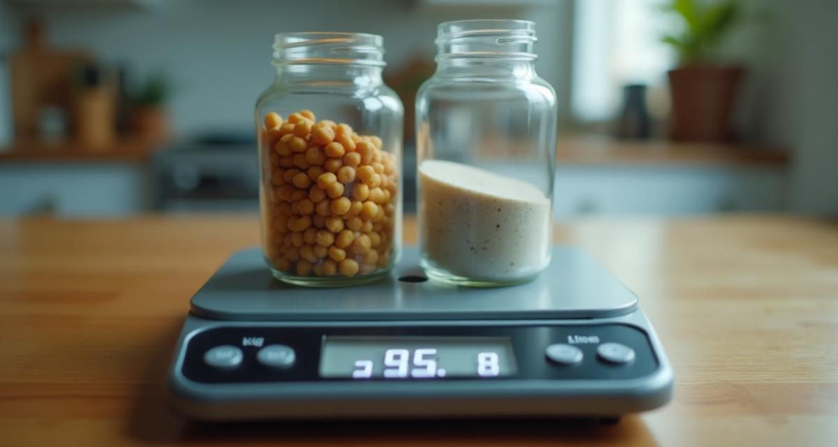 Precision scale with small weights for gram to milligram conversion