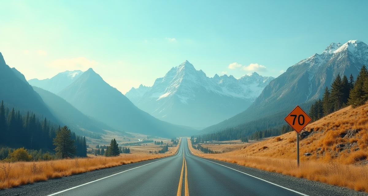 Road sign showing distance in both kilometers and miles on a scenic highway