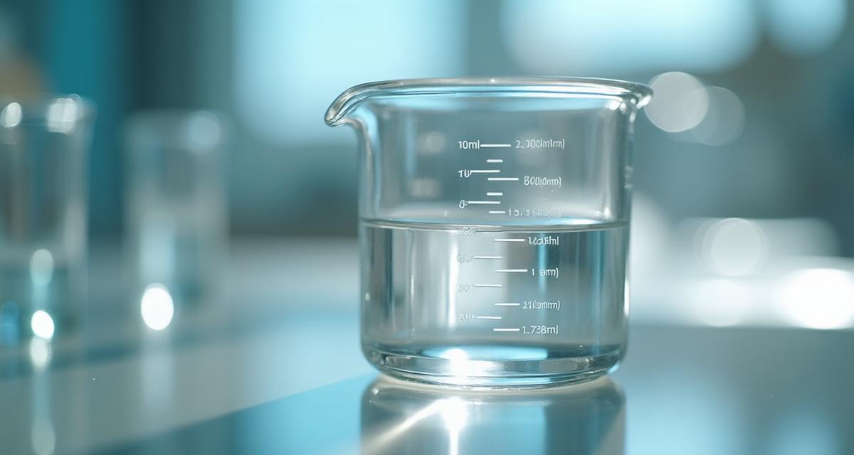 Laboratory beakers and measuring cups showing milliliter and liter measurements