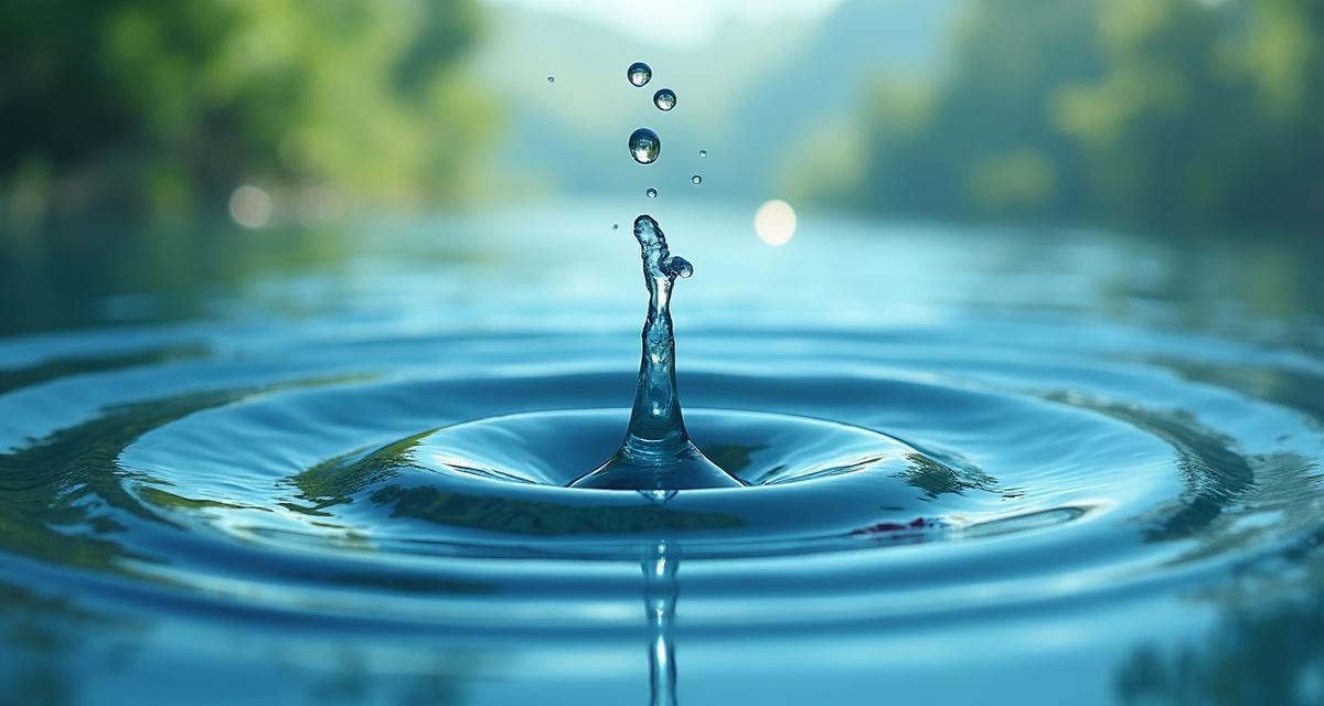 Water droplet with green leaf symbolizing sustainable water conservation
